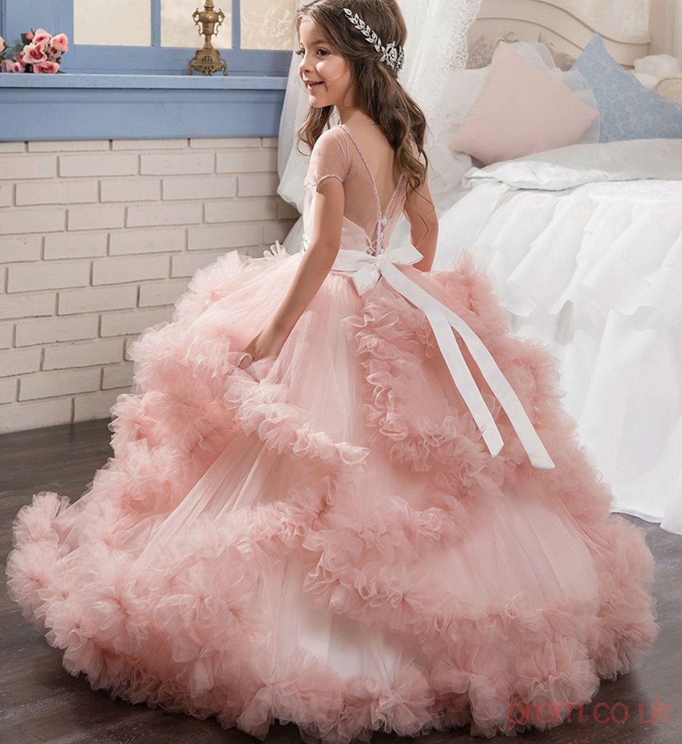 Cute Ball Gown Short Sleeve Kids Prom Dress for Girls ...