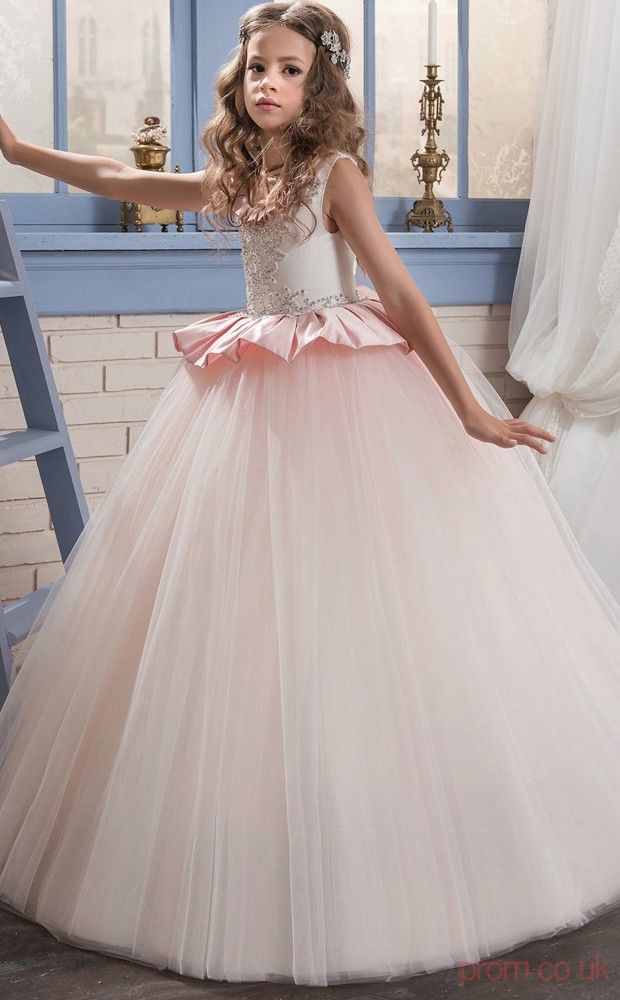 Ball Gown Sleeveless Kids Prom Dress for Girls With Beading CH0128
