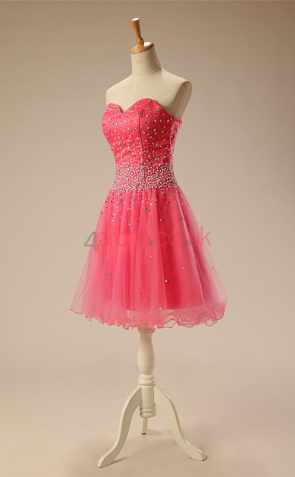 Pink Tulle Sequined A-line Sweetheart Sleeveless Cocktail Dress(JT4 ...