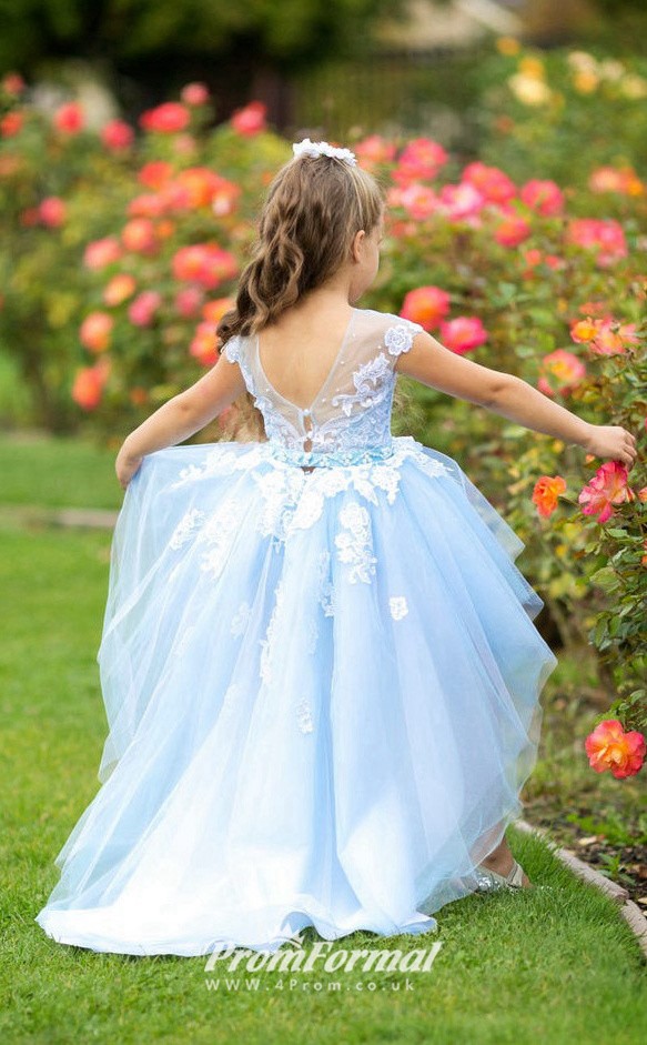 light blue flower girl dresses uk