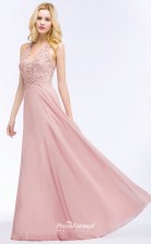 Cheap In Stock Halter Neck Pearls Lace Pink Evening Dresses Sexy Illusion Bridesmaid Dresses UKCPS912