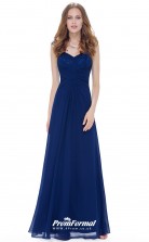 Blue V-neck Bridesmaid Dresses 4MBD012