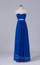 A-line Royal Blue Chiffon Floor-length Prom Dress(PRBD04-S451)