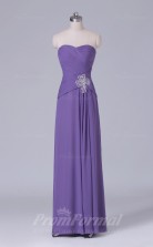 A-line Violet Chiffon Floor-length Prom Dress(PRBD04-S510)