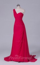 Sheath/Column Light Red Chiffon Floor-length Prom Dress(PRBD04-S516)