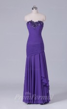Trumpet/Mermaid Purple Crushed Chiffon Floor-length Prom Dress(PRBD04-S523)