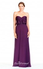 BDUK2295 A Line Grape Lace Chiffon Sweetheart Floor Length Bridesmaid Dress