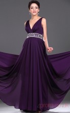 Regency 100D Chiffon A-line V-neck Floor-length Prom Dress(BD04-440)