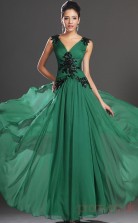 Jade 100D Chiffon A-line V-neck Floor-length Prom Dress(BD04-519)