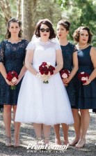 Plus Size Fuller Figure High Neck Tea Length 1950s Style Lace Wedding Dress BWD145