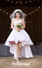 White Rustic Country Sweetheart High Low Wedding Dress Outdoor BWD184