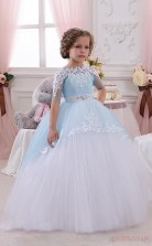 Ball Gown Half Sleeve Kids Prom Dress for Girls CH0101