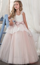 Princess Sleeveless Kids Prom Dress for Girls With Bows CH0129