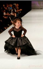 Princess Illusion Black Kids Girls Dress CH0151