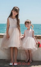 Jewel Sleeveless Candy Pink Kids Prom Dresses CHK029