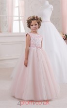 Jewel Sleeveless Candy Pink Kids Prom Dresses CHK046