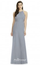 DASUK2990 Plus Sides A Line Halter Silver 73 Satin With Open Back Bridesmaid Dresses