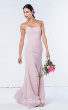DASUKWO300 Plus Sides Sheath Straps Purple Pink 57 Chiffon With Mid Back Bridesmaid Dresses