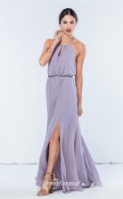 DASUKWO307 Plus Sides A Line Halter Lilac 24 Chiffon With Low Back Bridesmaid Dresses