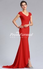 EBD023 V-neck Red Bridesmaid Dresses
