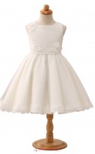 Ivory Princess Jewel Tea Length Kid's Prom Dresses(HT16)