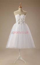 White Tulle Princess Strapless Sleeveless Cocktail Dress(JT4-JMD136)