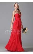 A-line Sweetheart Long Red 100D Chiffon Evening Dresses(PRJT04-1823)
