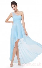 A-line Sweetheart Neckline Hi Low Sky Blue Chiffon Prom Dresses(PRJT04-1914-D)
