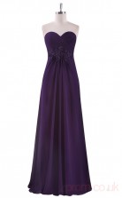 A-line Sweetheart Neckline Long Purple Chiffon Cocktail Dresses(PRJT04-1938-C)