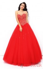 Red Tulle Sweetheart Floor-length Princess Quincenera Dress(JT2016)