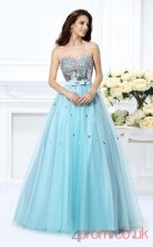 Powder Blue Organza Sweetheart Floor-length Princess Quincenera Dress(JT2044)