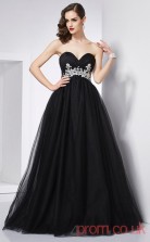 Black Tulle Sweetheart Floor-length Princess Quincenera Dress(JT2057)