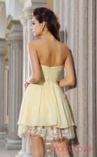 Floral White Lace Chiffon A-line Mini Sweetheart Graduation Dress(JT2270)