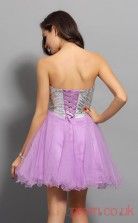 Lilac Tulle Sequined A-line Mini Sweetheart Graduation Dress(JT2273)