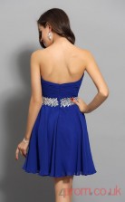 Royal Blue Chiffon A-line Mini Sweetheart Graduation Dress(JT2275)