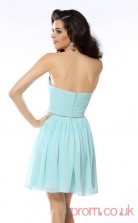 Sky Blue Chiffon A-line Mini Sweetheart Graduation Dress(JT2295)