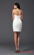 White Lace Sheath Mini Sweetheart Graduation Dress(JT2412)