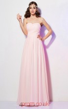 Pink Chiffon A-line Sweetheart Floor-length Formal Prom Dress(JT2459)