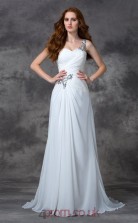 Ivory Chiffon Straps Sweep Train Mermaid Wedding Formal Dress(JT2513)