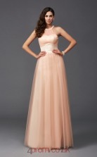 Pearl Pink Tulle Halter Floor-length A-line Prom Dress(JT2579)