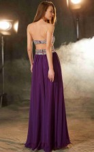 A-line Chiffon Purple Sweetheart Floor-length Formal Prom Dress with Split Side(JT2620)