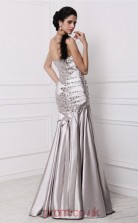Trumpet/Mermaid Stretch Satin Silver Straps Floor-length Evening Dress(JT2680)