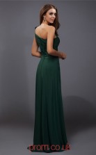 Dark Green Chiffon Sheath/Column One Shoulder Floor-length Prom Formal Dresses(JT2707)