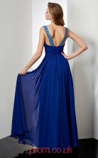 Blue Chiffon A-line Scoop Floor-length Evening Dresses(JT2748)