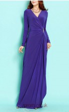 Regency Spendex Sheath V-neck Long Sleeve Long Celebrity Dress(JT3547)