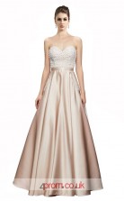 Champange Satin A-line Sweetheart Floor Length Prom Dress(JT3644)