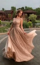A Line Sequins Prom Dress New Style Fashion Evening Dress  JTA1471