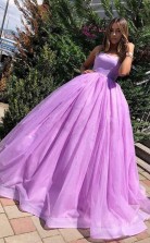 Princess Ball Gown Lilac Straps Long Prom Formal Dress JTA8241
