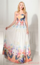 Print Taffeta Chiffon A-line Sweetheart Sleeveless Evening Dresses(JT4-LLLFC01)