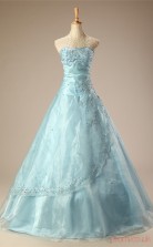 Sky Blue Organza Stretch Satin Ball Gown Sweetheart Sleeveless Prom Ball Gowns(JT4-PPQ0028)